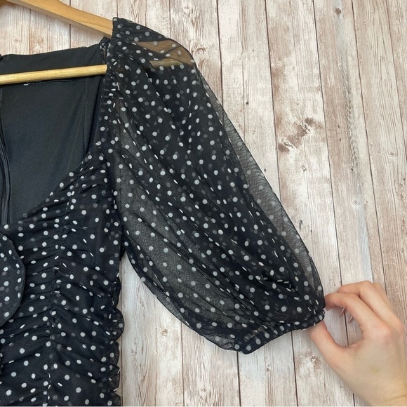 Zara Polka Dot Tulle Puff Sleeve Dress Size‎ Small Women - Picture 6 of 12